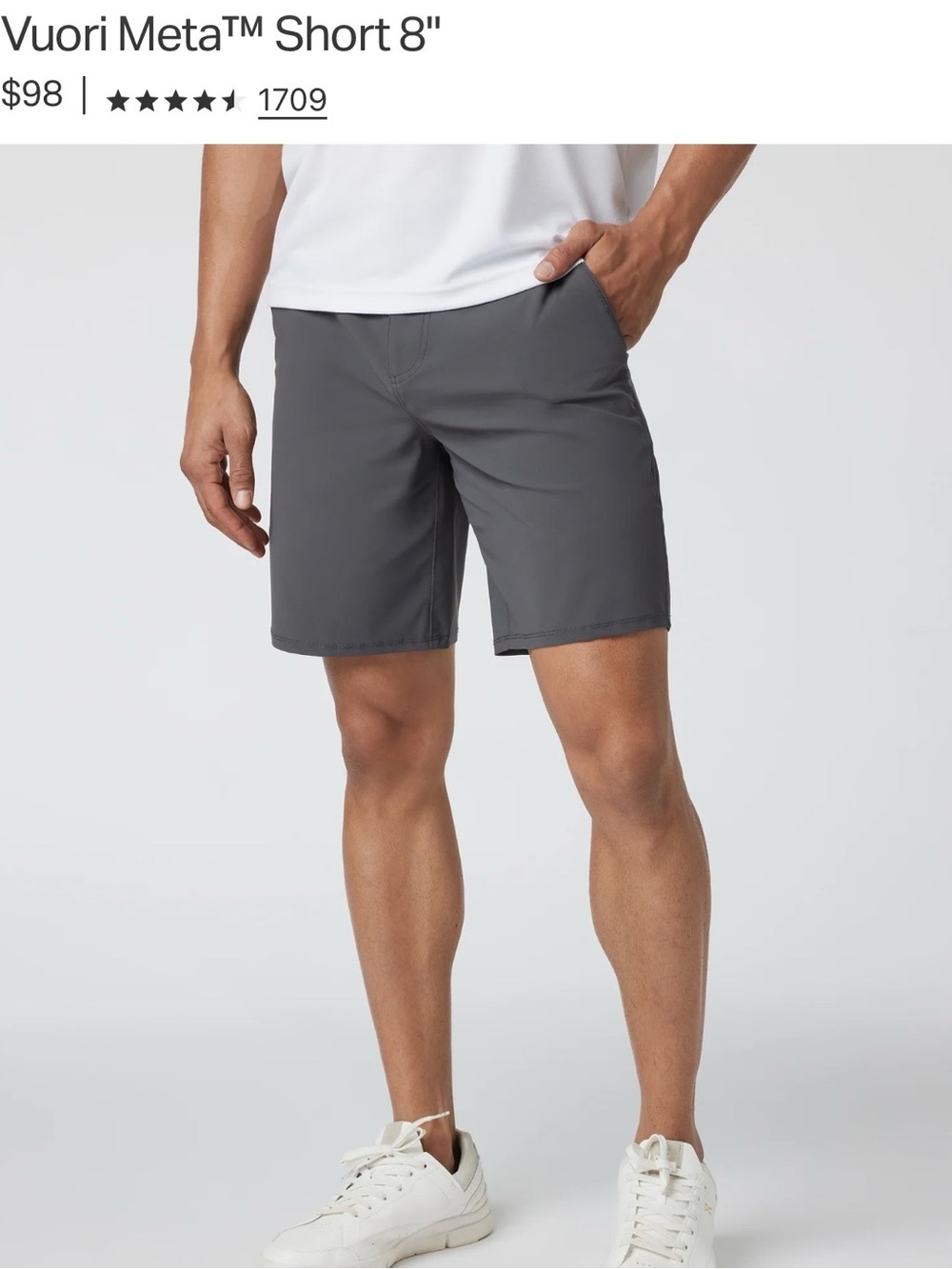 Vuori Meta Men's Shorts — Gray